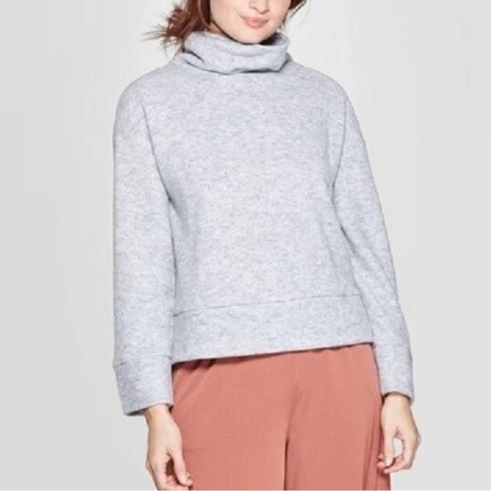 a new day Grey Turtleneck Top Size Large